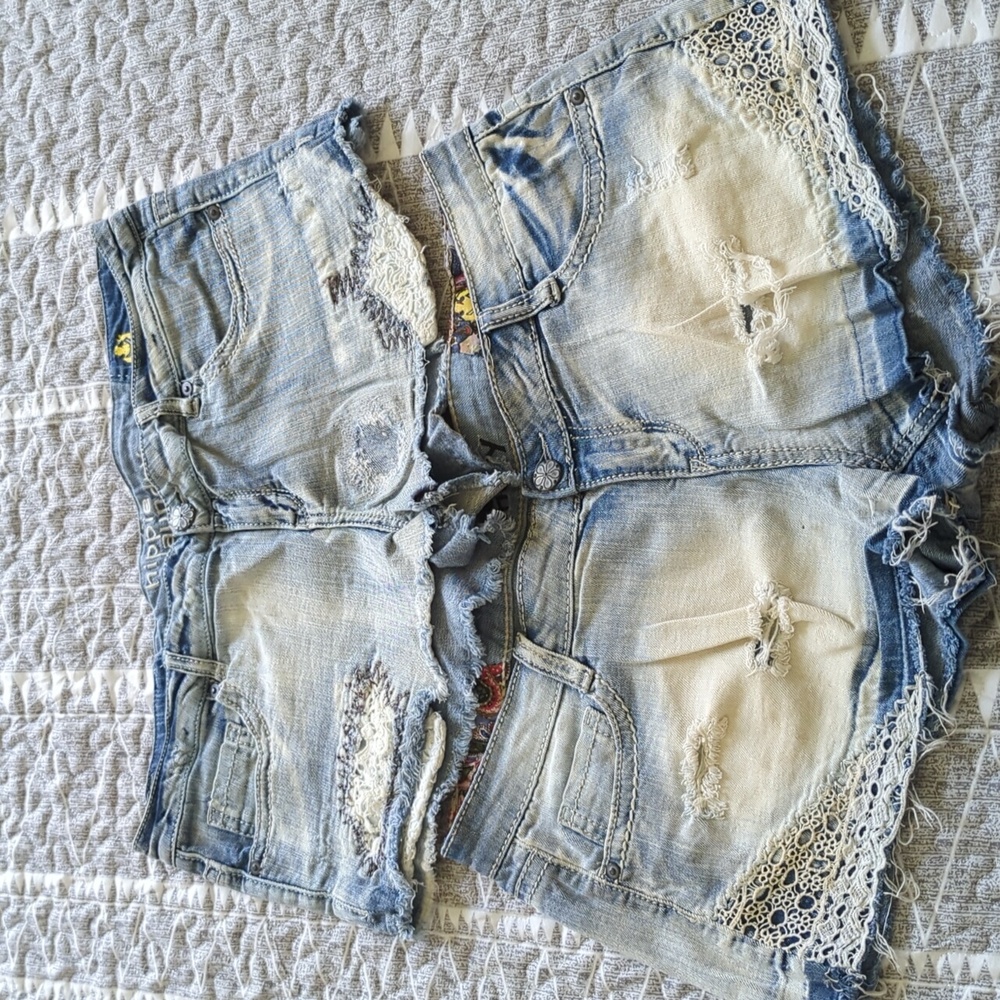 2 pairs of hippy laundry jean shorts